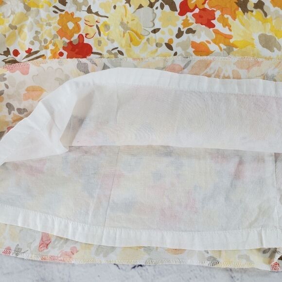 🔺️Express Yellow & Orange Floral Print Skirt Medium - Picture 4 of 7